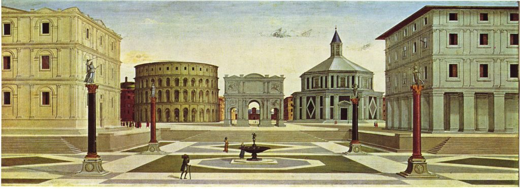 Cité idéale- anonyme-panneau-dit-de-baltimore-italie-centrale-fin-xve